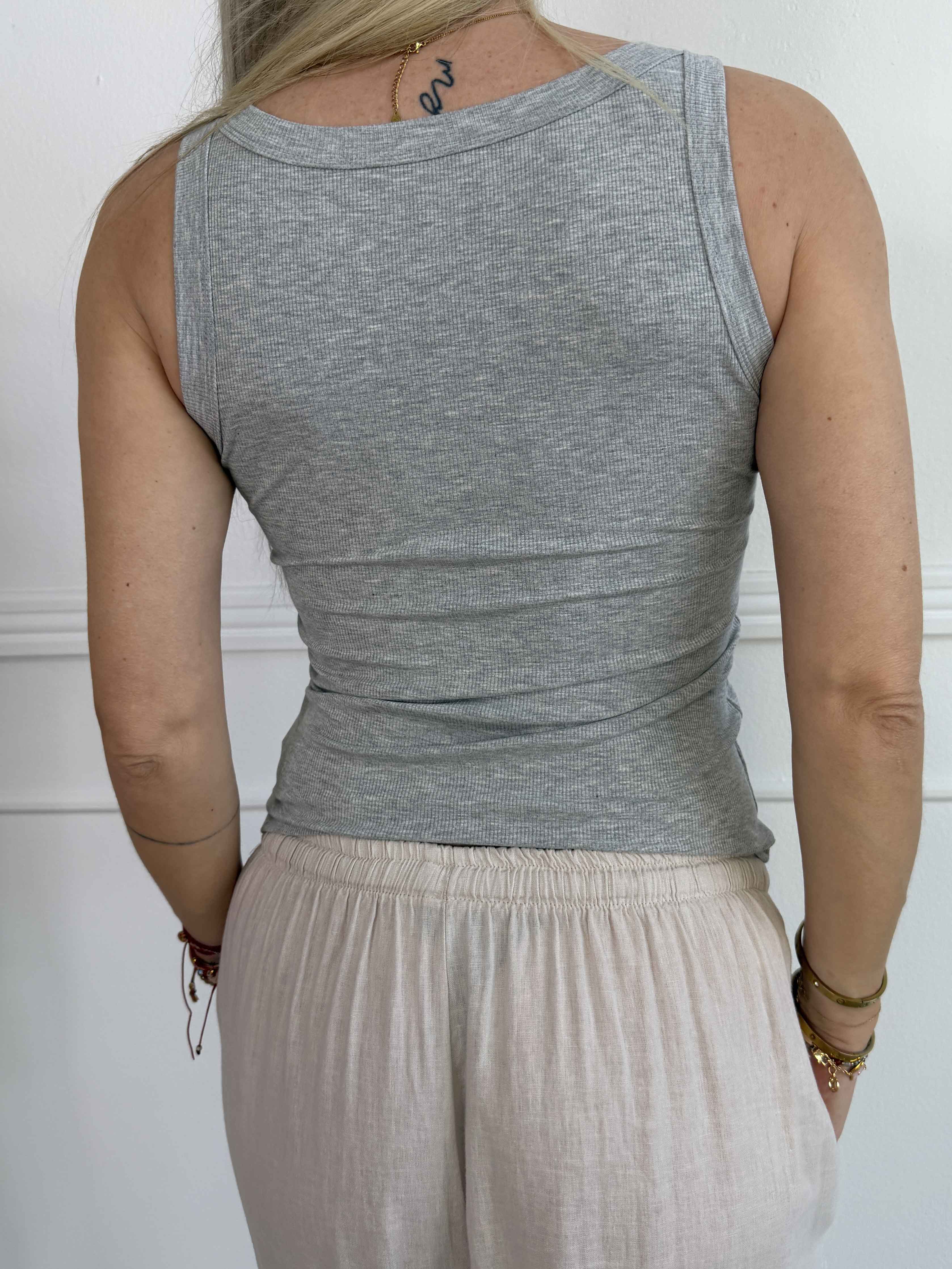 Elin - Tanktop i viskose med fint rib